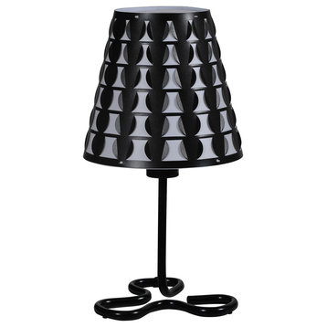 16"In Traci Black Geometric Metal Table Lamp