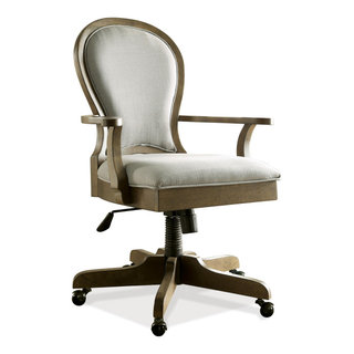 Latte Fabric Deluxe 2 to 1 Mechanical Height Adjustable Arms Chair