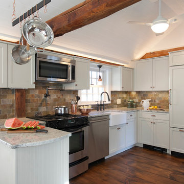 Beadboard Vaulted Kitchen Ceiling