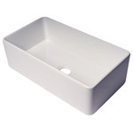 ALFI brand - ABF3318S 33" White Thin Wall Single Bowl Smooth Fireclay Kitchen Farm Sink - ALFI brand fireclay farm sinks are a throwback to a simpler time. Designed to offer the traditional popular look of an apron farm sink with a contemporary twist. Made of the highest quality solid fireclay to ensure it not only looks great but also lasts for a very long time.