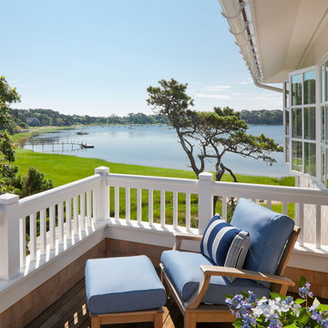 Deck off Master Bedroom Overlooking the Harbor - Salt Pond Tee -Custom Home on