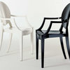 Louis Ghost Chair, Set of 2, Matte Glossy Black