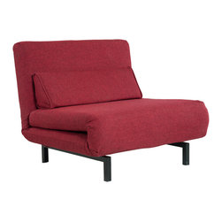 Abbyson Living - Abbyson Living Verona Red Fabric Convertible Chair with Black Legs - Sofas