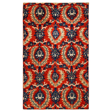 Eclectic, One-of-a-Kind Hand-Knotted Area Rug Orange, 6'7"x10'5"