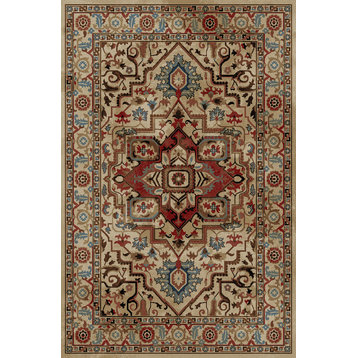 Hometown Charisma Beige Traditional Area Rug, 7'10"x9'10"