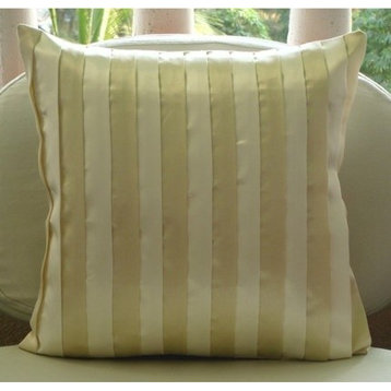 Patchwork 16"x16" Satin Cream Throw Pillows Cover for Couch, Butterscotch