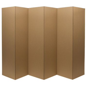 6' Tall Brown Cardboard Room Divider 6 Panel