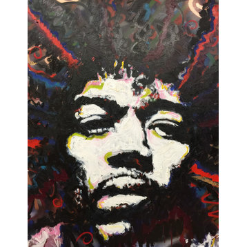Jimi Hendrix Large Wall Art 36"x36" by Matt Pecson