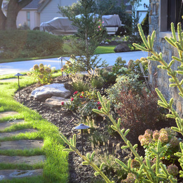 Flagstone Stepping Stones and Planting Bed