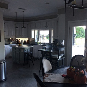Houston kitchen, living room, patio remodel with Restoration Hardware products