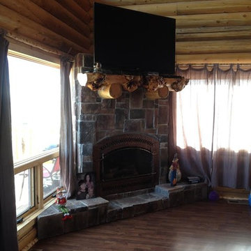 Interior of log home
