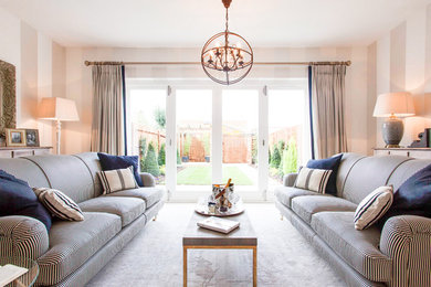 This is an example of a mid-sized eclectic open concept living room in Hampshire.