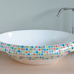 LVT 100 Arcobaleno Hand Painted Multi-Color Vessel Bathroom Sink - Bathroom Sinks