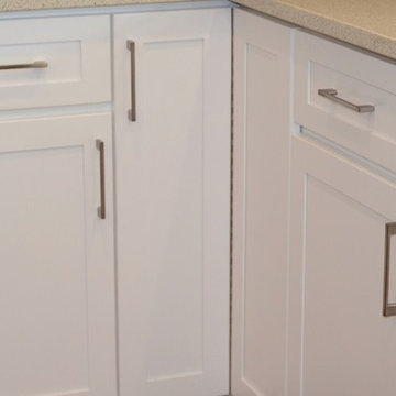 Cabinet Refacing Done in Maple With a Satin White Finish