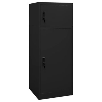 Vidaxl Saddle Cabinet Black 20.9"x20.9"x55.1" Steel