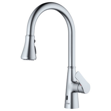 Karran Touchless One-Handle Triple Function Sprayer Faucet, Stainless Steel