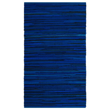 Safavieh Rag Rug Collection RAR130 Rug, Blue/Multi, 3' X 5'