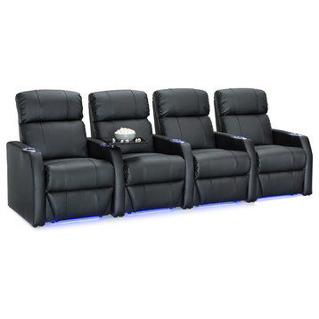 Seatcraft Sienna Home Theater Seating, Black, Row of 4