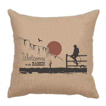 Image Pillow 16x16 Welcome Ranch Linen Natural