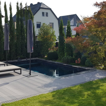 Beton- Folienbecken 5,00 x 3,00 x 1,50 m mit dunkler Srukturfolie