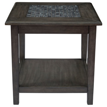 Baroque End Table With Mosaic Tile Inlay