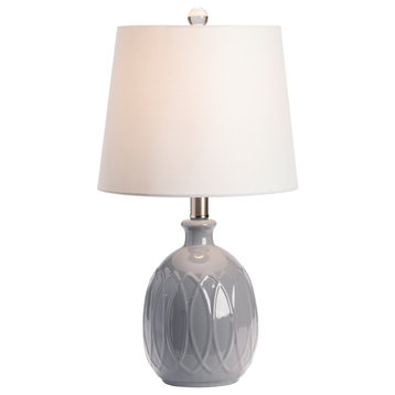 Crestview Ceramic Table Lamp In Grey Finish AP2088GRYSNG