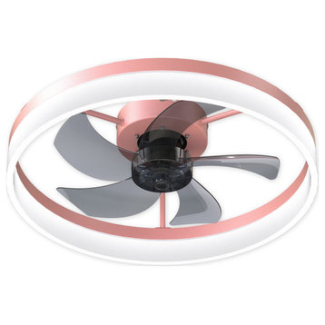 Pink Ceiling Fans With Lights Dimmable LED