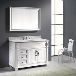 Abodo 48 inch Antique Bathroom Vanity White Finish - Bathroom Vanities And Sink Consoles