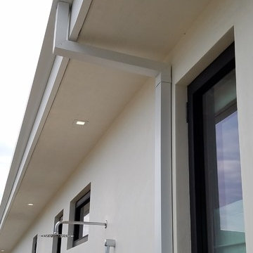 Corona Del Mar Modern Home, Square Gutters and Downspouts in .032 Aluminum