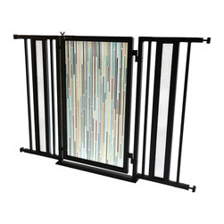 Fusion Gates - Fusion Gate with Modern Lines Design, Black, 36"-52" - Baby Gates And Child Safety