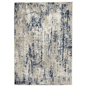 Nourison Cyrus 5'3" x 7'3" Ivory Navy Modern Indoor Area Rug