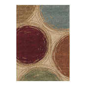 Orian Impressions Shag Sketching Circles Area Rug, Beige, 7'10"x10'10"