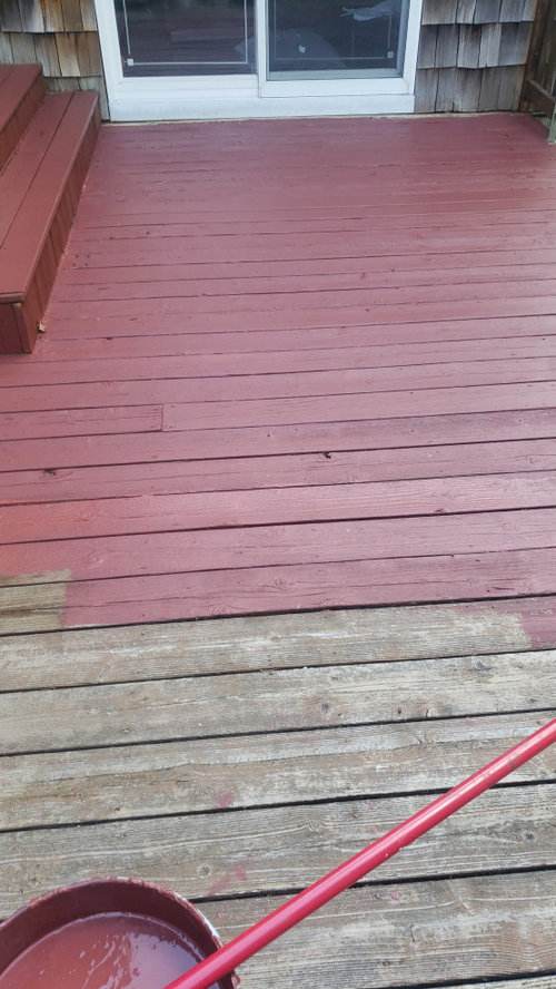 Just stained an older deck with a solid stain and don't like the color