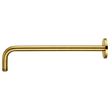 Luxier RA02 15" Shower Arm and Flange, Brushed Gold