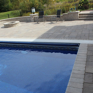 Rectangle Pool with Polymer Walls and a Vinyl Liner + Coverstar Automatic Cover