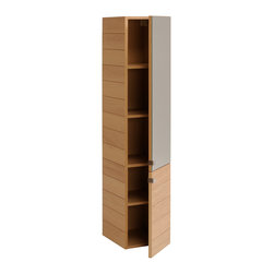 The RoomSmart OSLO NATURAL OAK BATHROOM WALL STORAGE CABINET - Bath Products