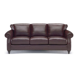 Natuzzi Editions Traditional Leather Sofa with Nails A297 - Sofas
