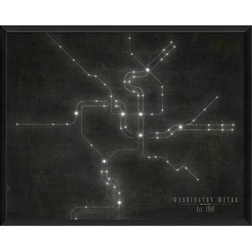Washington Metro Framed Map