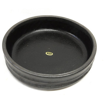 Black Ikebana Dish 8.5in