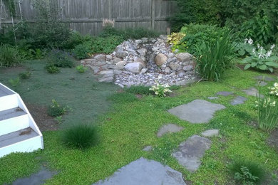 Photo of a contemporary partial sun side yard landscaping in Philadelphia.