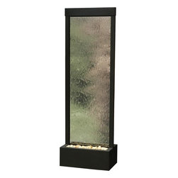 7.5' Black Onyx Gardenfall With Clear Glass Floor Fountain - Indoor Fountains