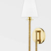 Ripley 1-Light Wall Sconce, Aged Brass Frame, White Shade