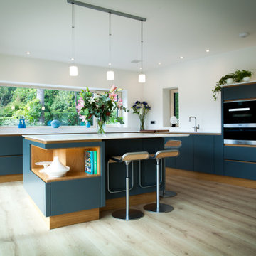 Contemporary kitchen in an eco new-build