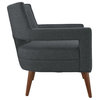 Elizabeth Upholstered Fabric Armchair, Gray