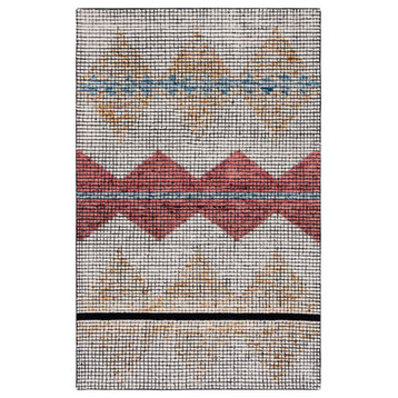 Safavieh Abstract Abt479D Moroccan Rug, Ivory/Gold, 5'x8'