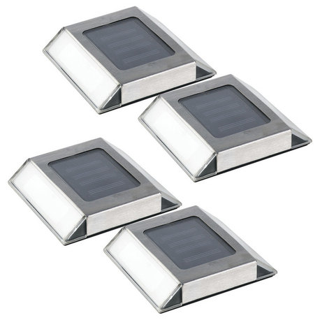 Stainless Steel Outdoor Solar Pathway Light, Set of 4