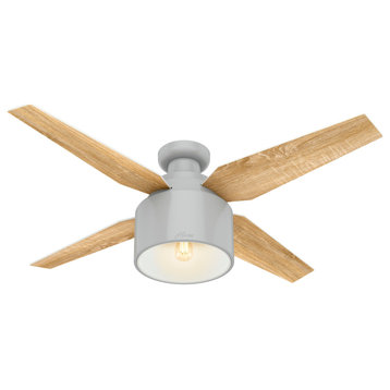 Hunter 52" Cranbrook Dove Gray Low Profile Ceiling Fan With Light Kit and Remote