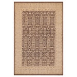 Bareens Designer Rugs - Classic Ziegler Isadora Brown Beige Hand-Knotted Wool Rug - 9'1'' x 12'0'' - Enhance the ambiance of your home with this magnificent Persian-influenced Turkish hand-knotted rug made by skilled artisans capable of creating the most exceptional vegetable dyes and hand-spun wool. This exquisite handmade rug is a one-of-a-kind Peshawar Kafkaz, otherwise identified as Chobi, Chobi Peshawar, Oushak, or Ziegler rug. These handmade rugs are crafted in Pakistan utilizing superior-quality wool imported from Australia, New Zealand, and Korea in two types of weaves: the Persian weave and the Mori weave. This rug is meticulously crafted by hand using the finest natural vegetable dyes extracted from local plants. The artisans use a blend of hand-spun local and fine merino wool, resulting in a rug with a compelling texture, higher lanolin content, and longer staple. The artisans occasionally incorporate natural or artificial silk into the pile to enhance specific motifs. The finished product is an awe-inspiring execution of flawless design and an understated palette that exudes elegance.