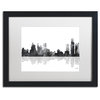 Watson 'Detroit Michigan Skyline BG-1' Art, Black Frame, 16"x20", White Matte