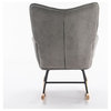 Contemporary Modern Style Rocking Chair-Fabric Accent Chair-Gray